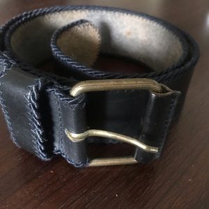 MADE IN ITALY ENIGMA navy leather belt